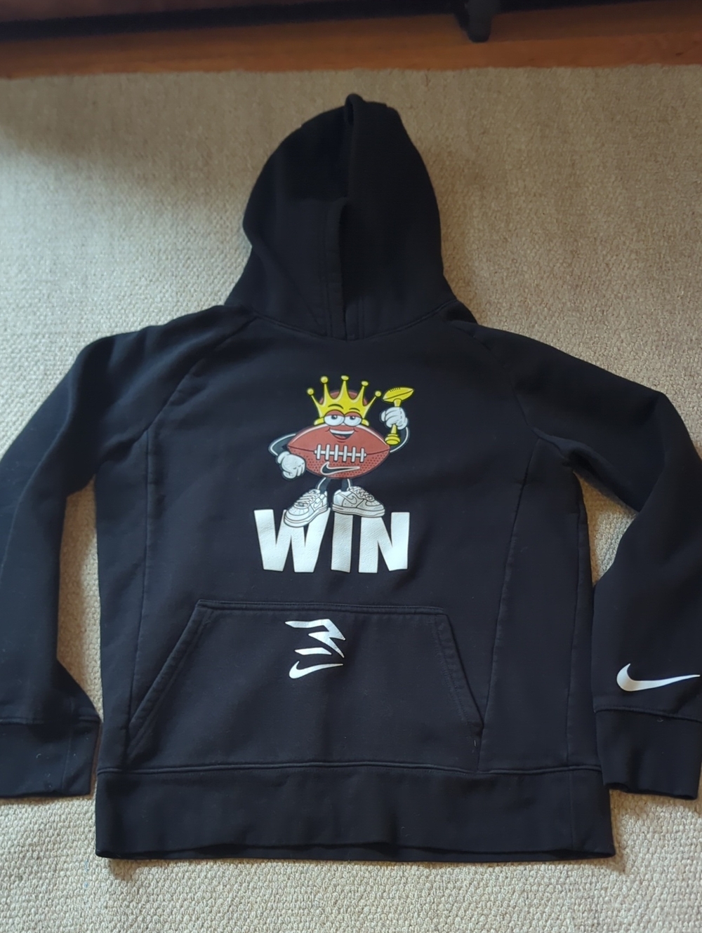 Nike 3brand Russel Wilson Win Football Sweatshirt Size Youth Large Black